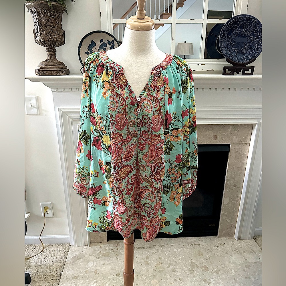 Fig & Flower/Anthropologie Floral Top